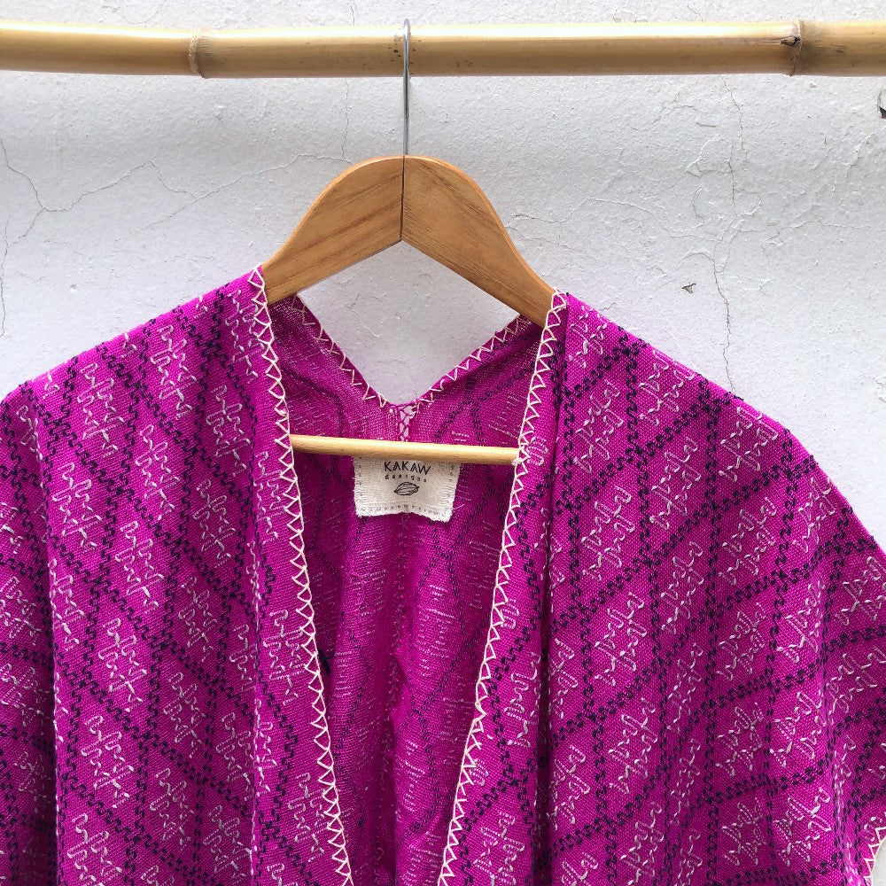 Summer Cardigan Cochineal Pink + Black (M)