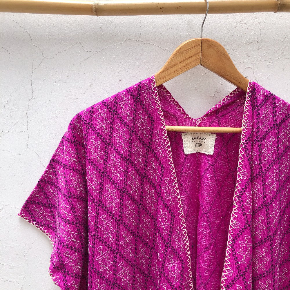 Summer Cardigan Cochineal Pink + Black (M)