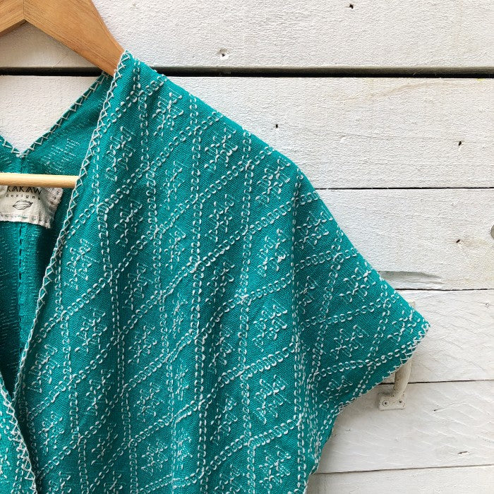 Summer Cardigan Emerald + Light grey (S)