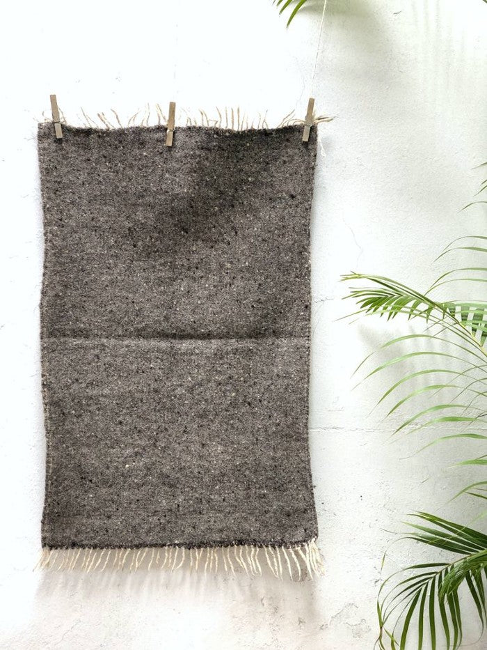 Small Wool Rug in Natural Grey