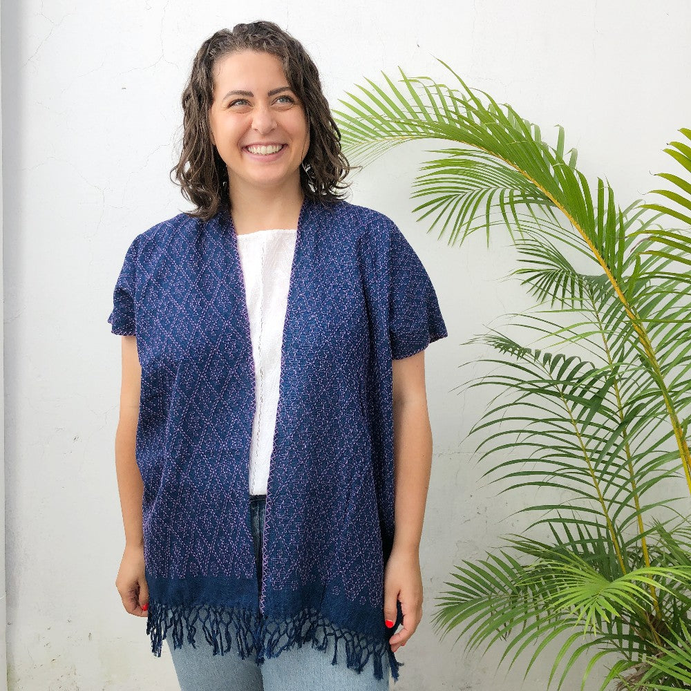 Summer Cardigan Indigo + Lilac 2 (M)